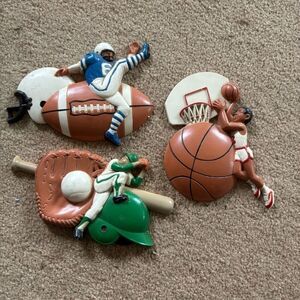 Burwood Vintage Sports Wall Art Football Baseball Basketball